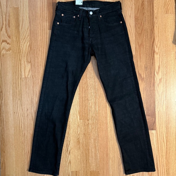 Levi’s Men’s 501 Original Black Jeans w/Button Fly - Picture 1 of 8